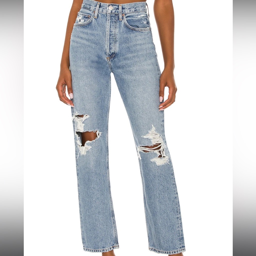 AGOLDE 90s JEANS RIPPED KNEES SIZE 28